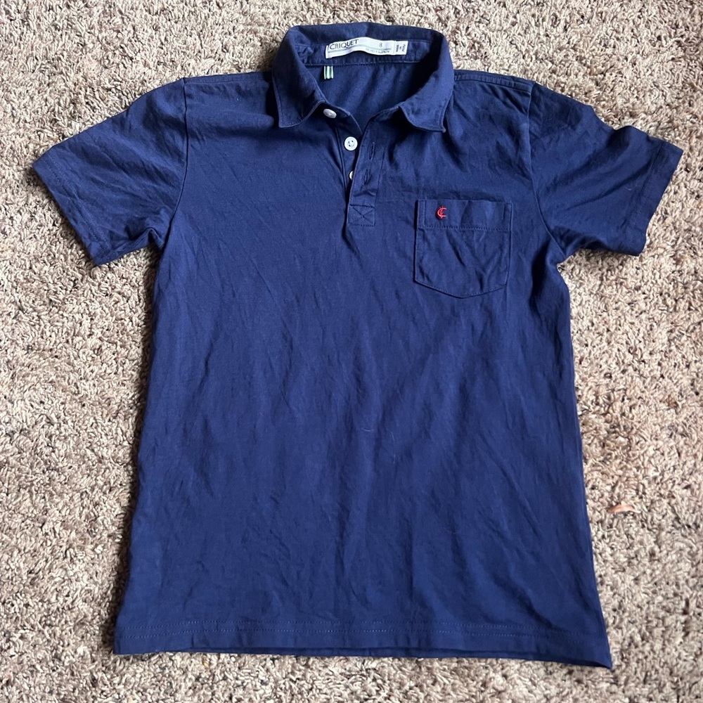 Criquet Golf Polo Shirt Boys Youth Golf Club 8 Medium Blue